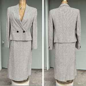 Vintage 70s/80s Bert Newman Tweed Skirt Suit Set, SZ L, Made in USA